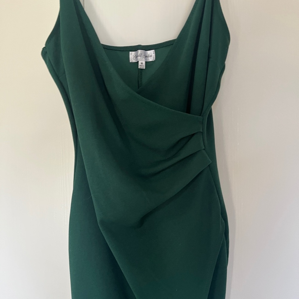 Emerald Sundae  Deep Green Draped Cocktail Dress
Juniors